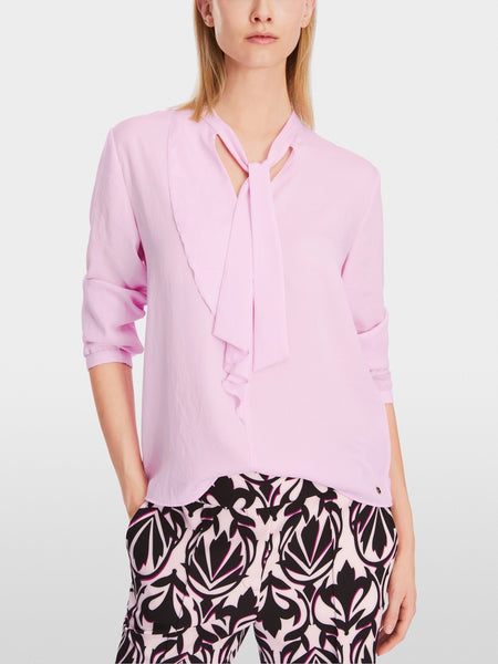 226924 Marccain blouse vaporeuse à volant rose