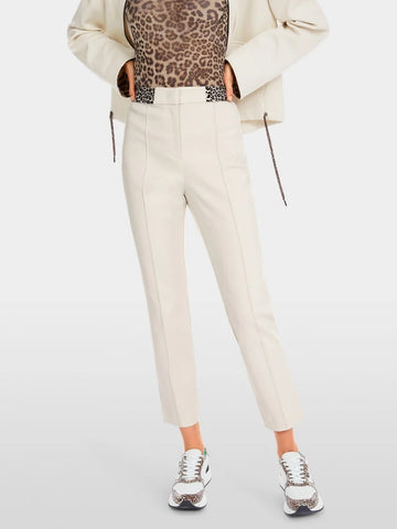 262215 Marccain pantalon cigarette crème détail léopard
