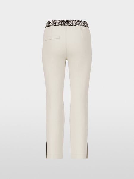 262215 Marccain pantalon cigarette crème détail léopard