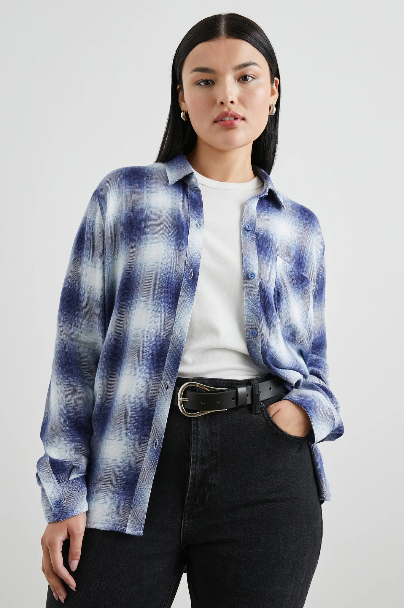 564023 Rails chemise carreaux bleu