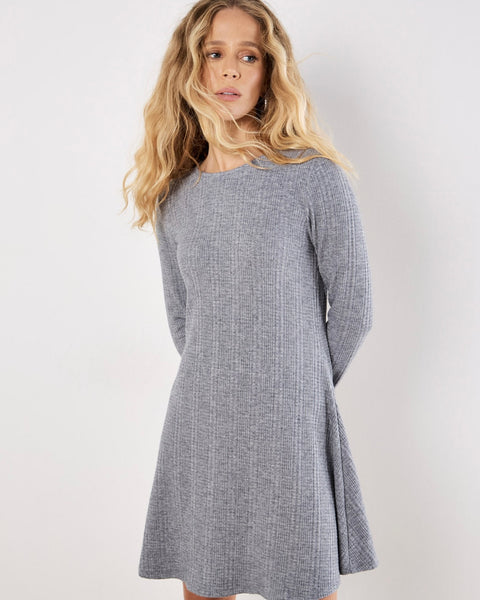 397125 Apricot robe côtelée grise