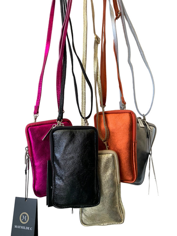 294715 Mathilde C pochette métalique cuir