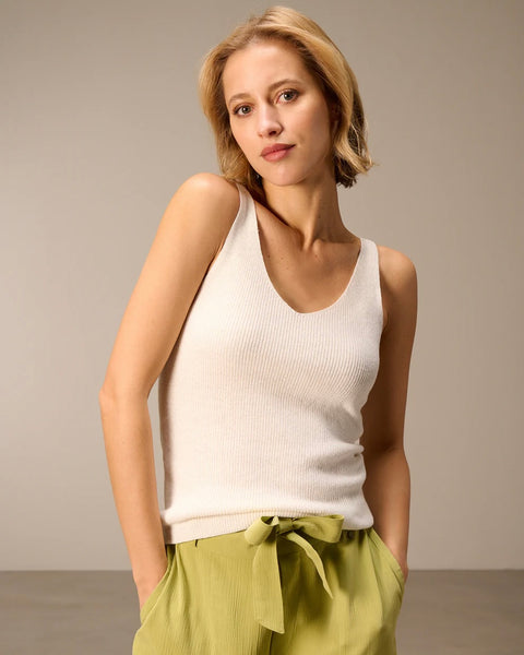 393616 camisole en tricot de lin et coton