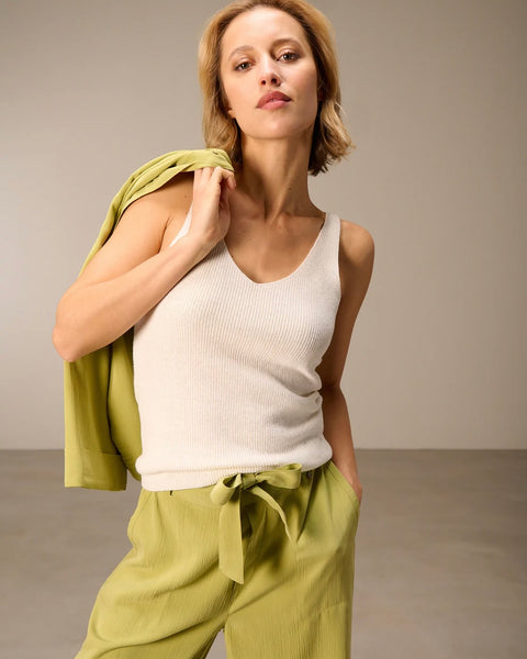 393616 camisole en tricot de lin et coton