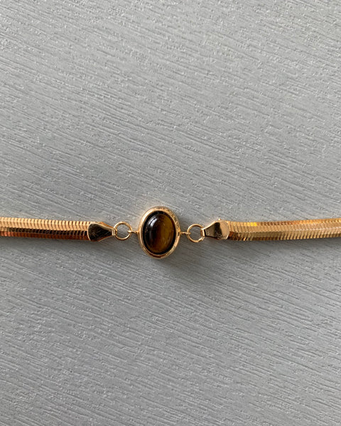 340925 L'Actuel bracelet argent .925 plaqué d'or rose, oeil de tigre