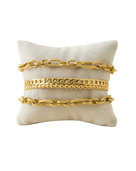 694414 L'Actuel bracelet mailles texturées or