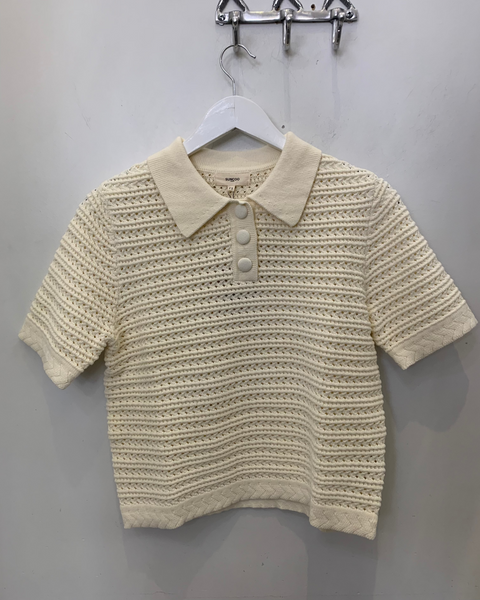 357316 Polo tricot ajouré