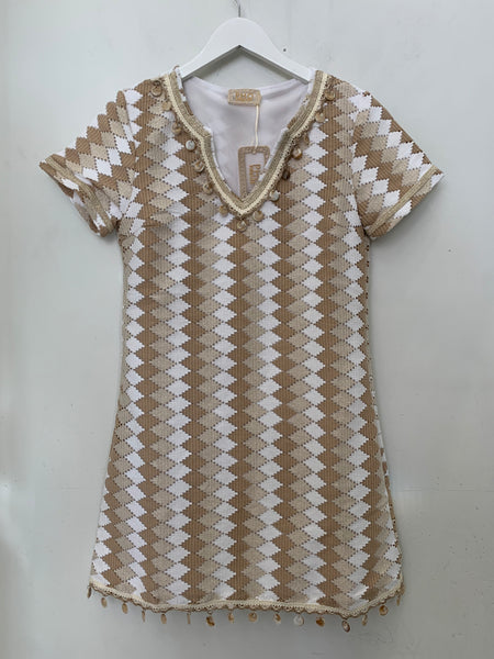 366216 Pho Firenze robe courte motif et nacre