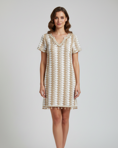 366216 Pho Firenze robe courte motif et nacre