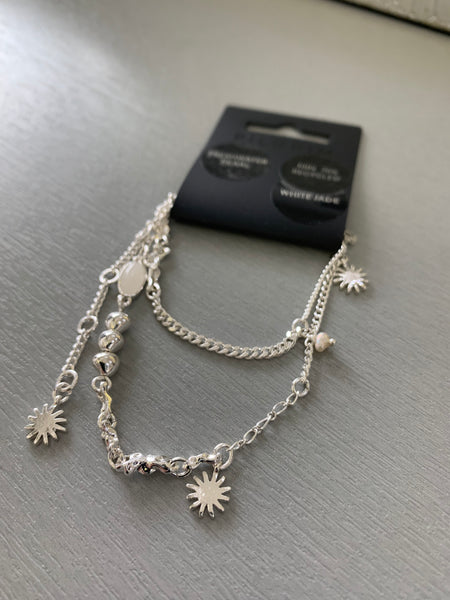 379116 Pilgrim bracelet breloques, jade, perles