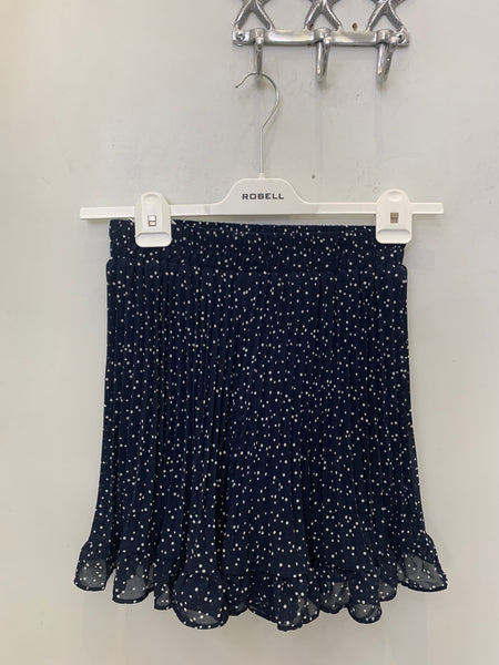 390416 Apricot short plissé à pois