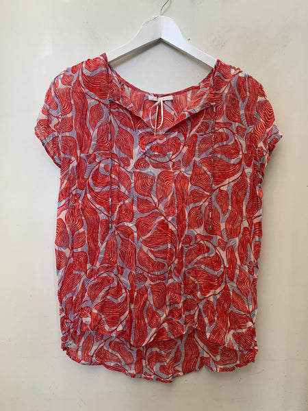 393316 blouse imprimée rouge manches courtes