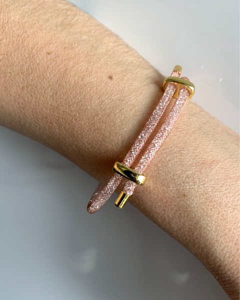 394116 L'Actuel bracelet filet rose et gold