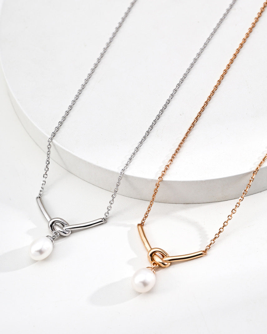 337525 L’ACTUEL Collier argent 925 plaqué d'or avec perle