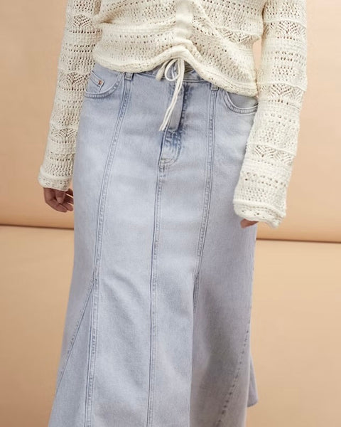 308415 Oui jupe Maxi denim skirt