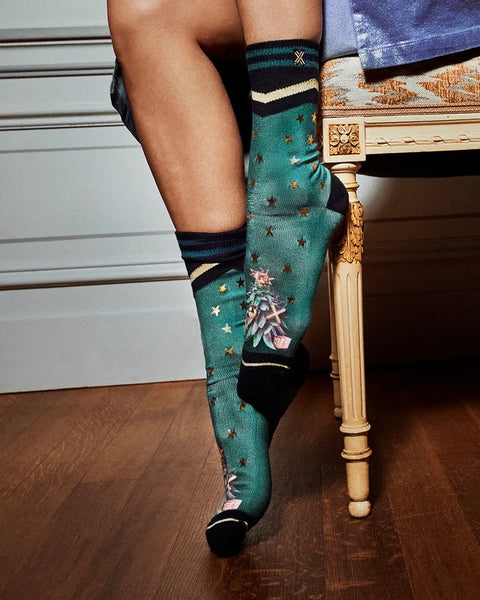 353525 XPOOOS Bas femme long Noël