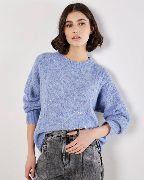 386525 Apricot pull ciel avec paillette