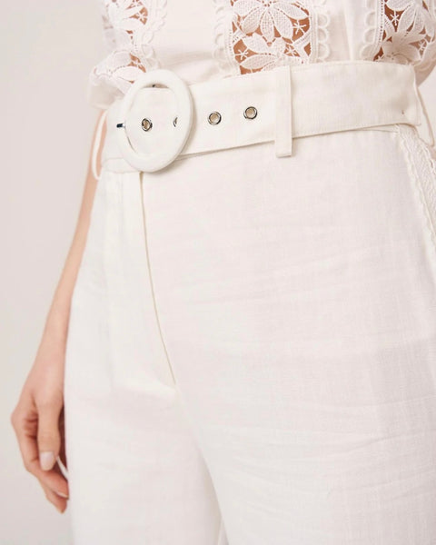 396016 pantalon blanc avec dentelle