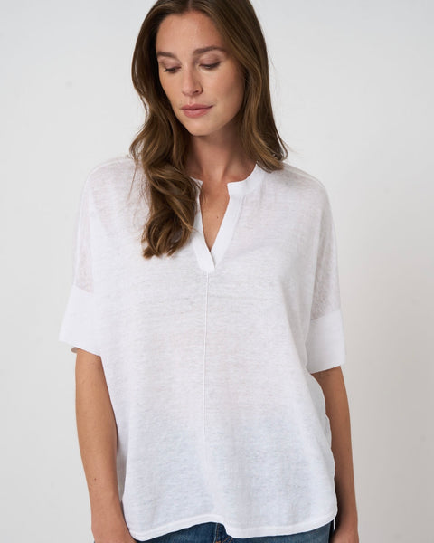 351016 Haut tricot de lin