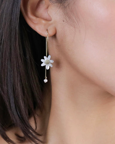 324215 FRANCK HERVAL Boucle d’oreille Marguerite crochet