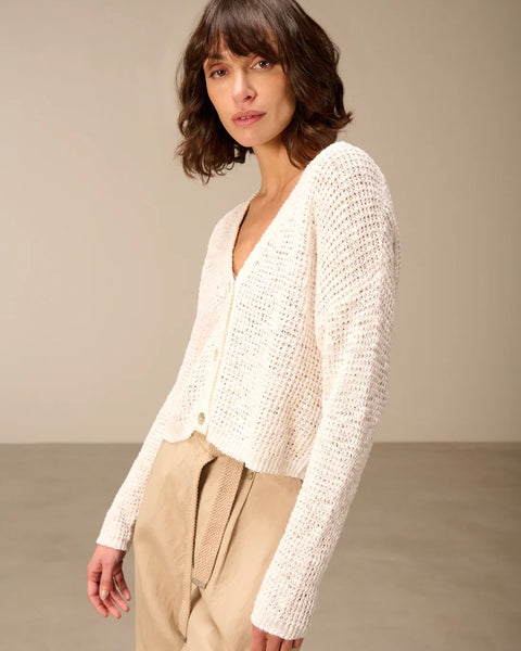 348616 Cardigan en coton crème
