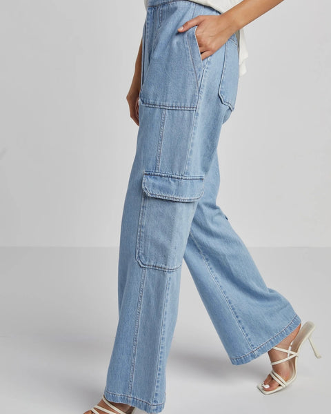 273715 Adrøit Atelier jean cargo Nolan taille haute