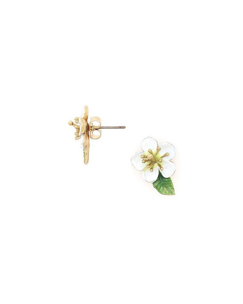 324415  FRANCK HERVAL boucle d’oreilles fleur blanche