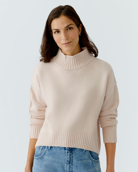 383725 OUI tricot coton col montant rose