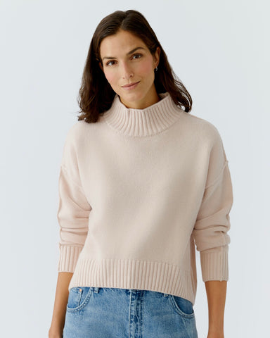 383725 OUI tricot coton col montant rose