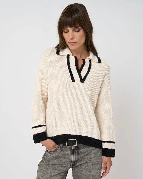 350016 Tricot col polo de coton