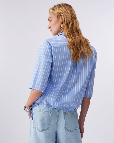 376216 Liu Jo chemisier rayé ajustable à la taille