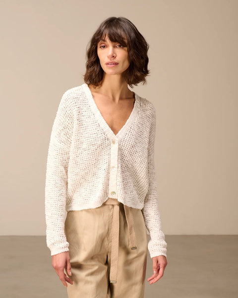 348616 Cardigan en coton crème