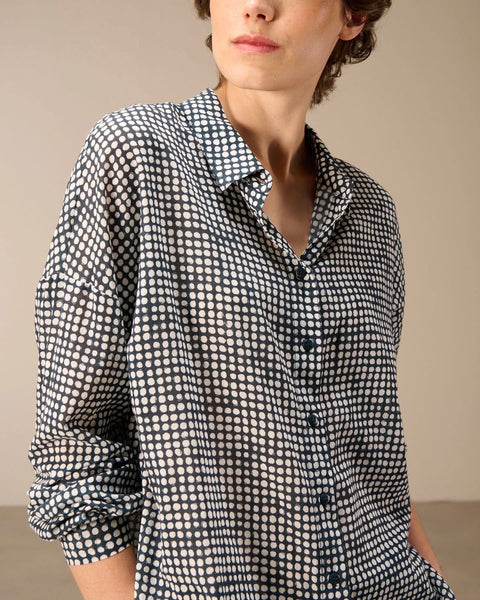 348716 Blouse à pois coton bio