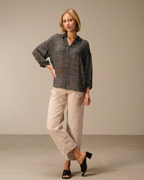 393216 blouse de chiffon imprimé