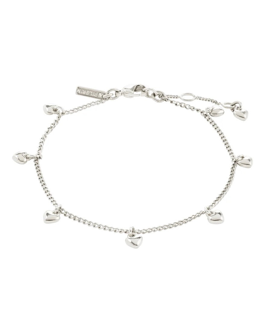 388725 Pilgrim bracelet chaîne pendentif coeur ALAIA