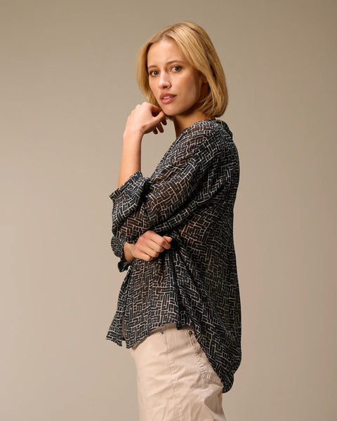 393216 blouse de chiffon imprimé