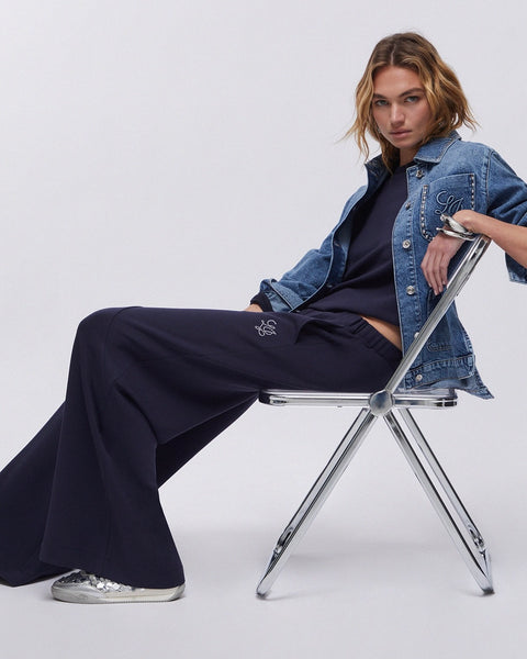 354316 Liu Jo pantalon fluide ample marine