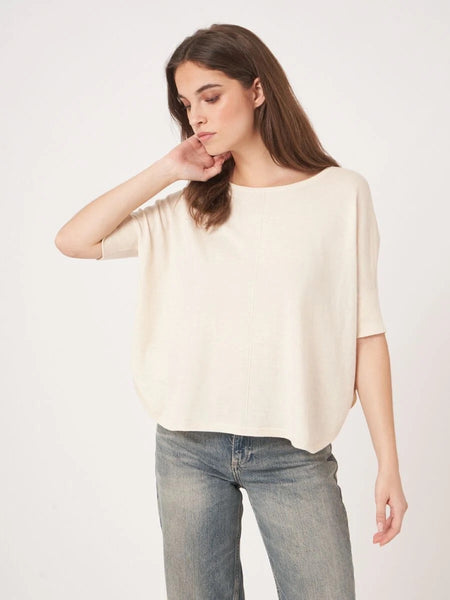 272615 Repeat tricot-poncho ample fin