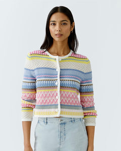 322315 Oui cardigan multicolore en coton