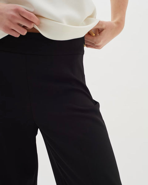 357525 Inwear pantalon Zhen noir jambes évasées