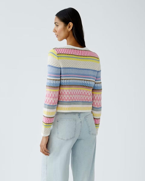 322315 Oui cardigan multicolore en coton