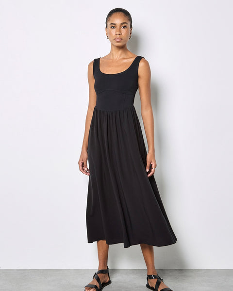 374816 Apricot robe longue noire