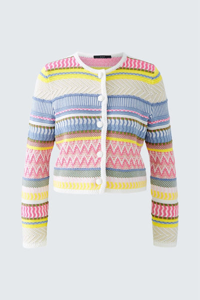 322315 Oui cardigan multicolore en coton