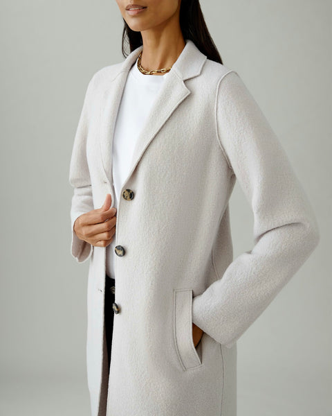 375716 Oui manteau laine bouillie stone
