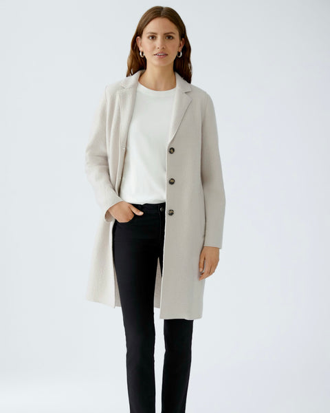 375716 Oui manteau laine bouillie stone