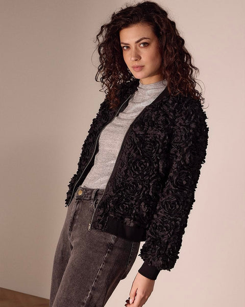 380725 Tramontana veste bomber fleurs 3D