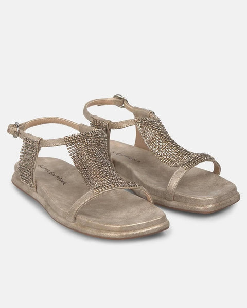 395716 sandales avec mesh de cristaux