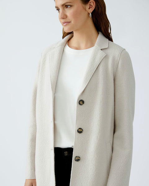 375716 Oui manteau laine bouillie stone