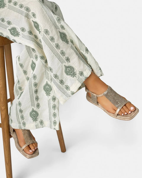 395716 sandales avec mesh de cristaux