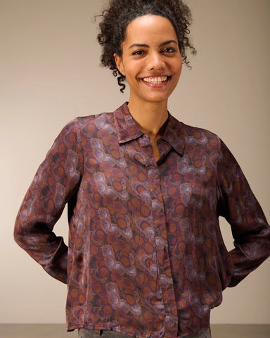 371625 Nile blouse satinée ample court imprimé